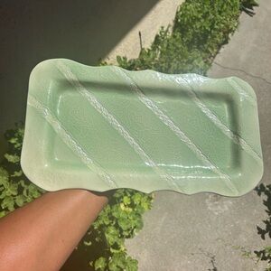 Vintage Elegant Green Serveware Platter